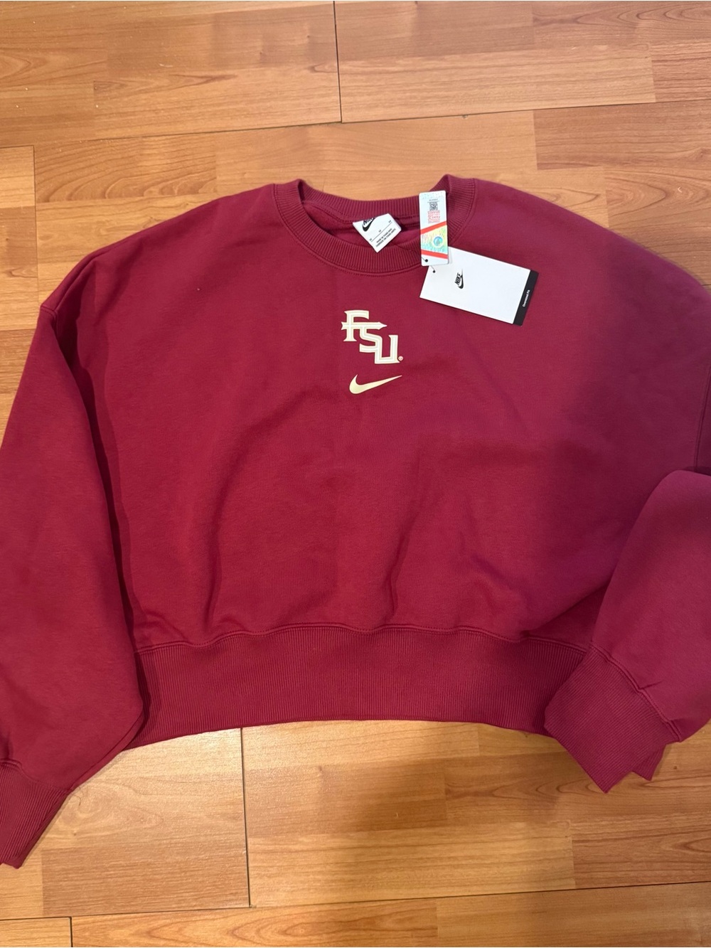 Nike FSU Garnet Crewneck Sweatshirt-new with tags